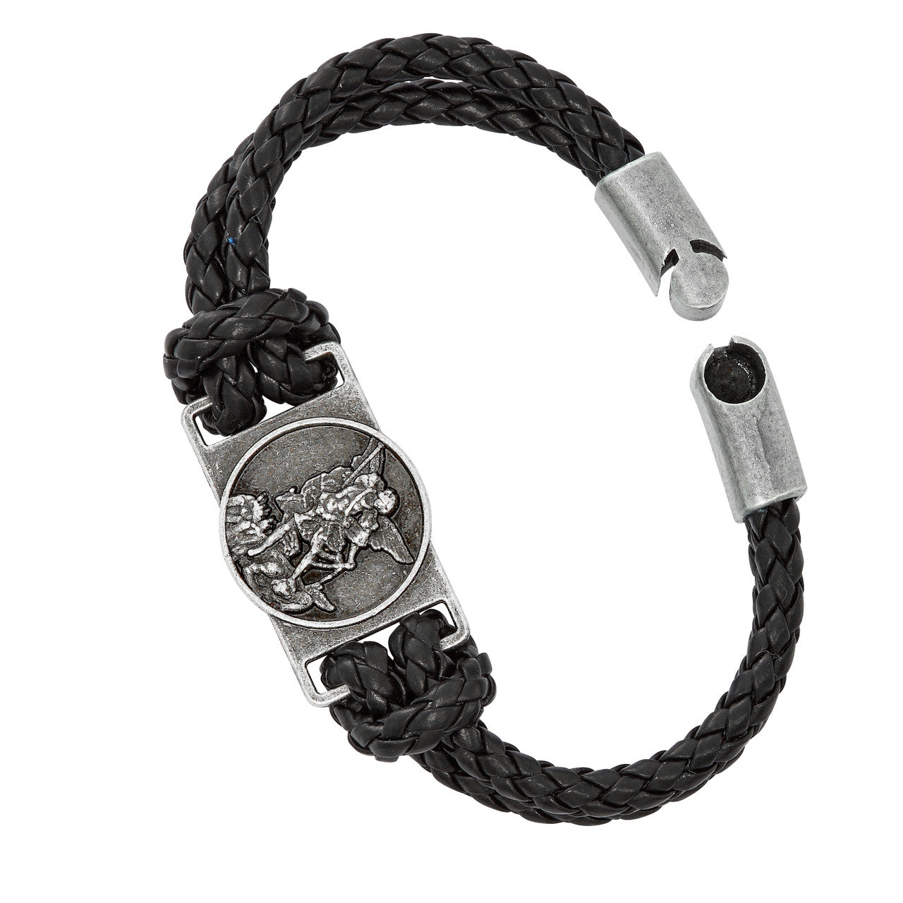 Bracelet-Blk Leather-St Michael
