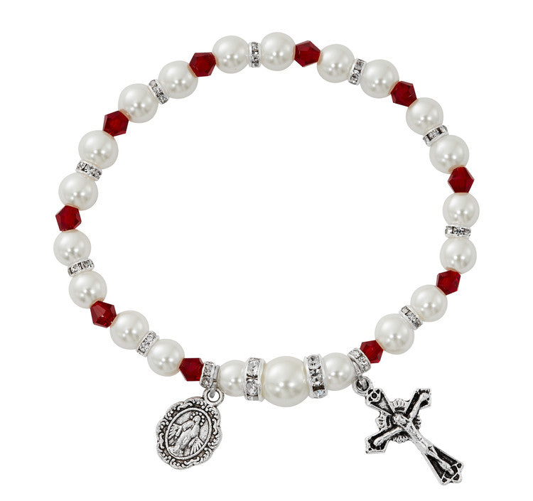 Bracelet/Rosary/Garnet/Crystal