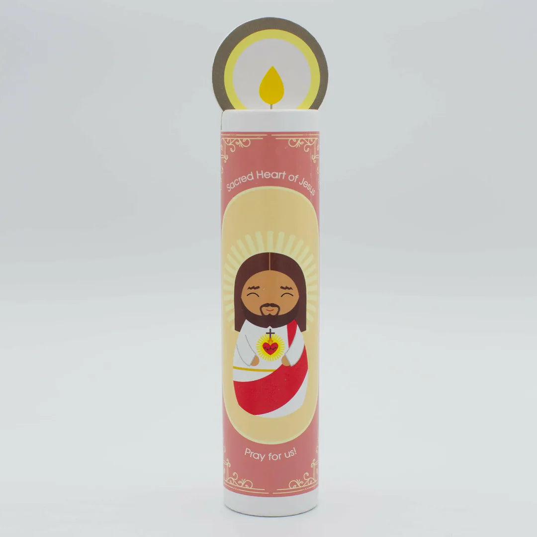 Toy-Wooden Candle-Sacred Heart-Jesus-7"
