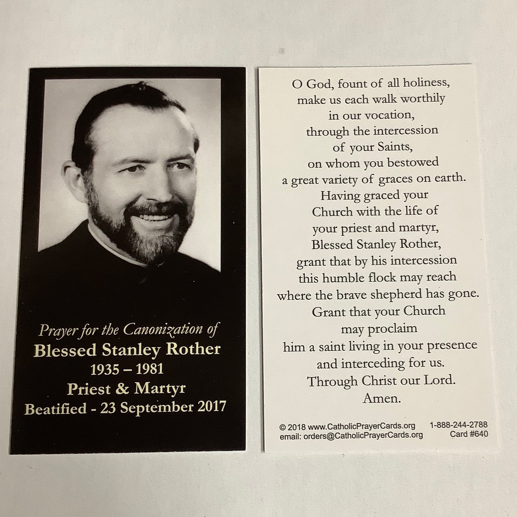 BM-#640/CPC-Fr. Stanley Rother Beatification Card