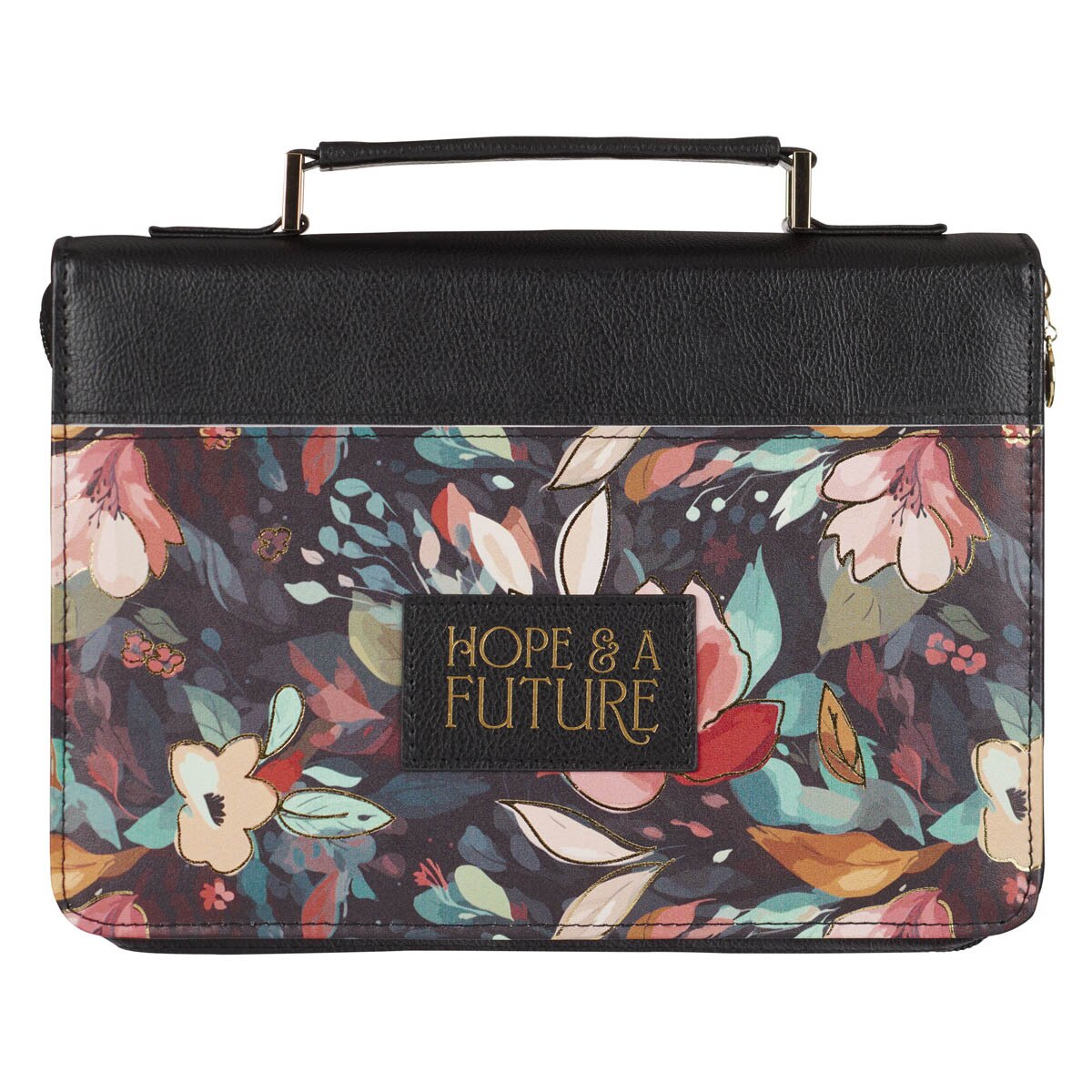 Bible Case-LG-Leather-Hope and Future-Floral