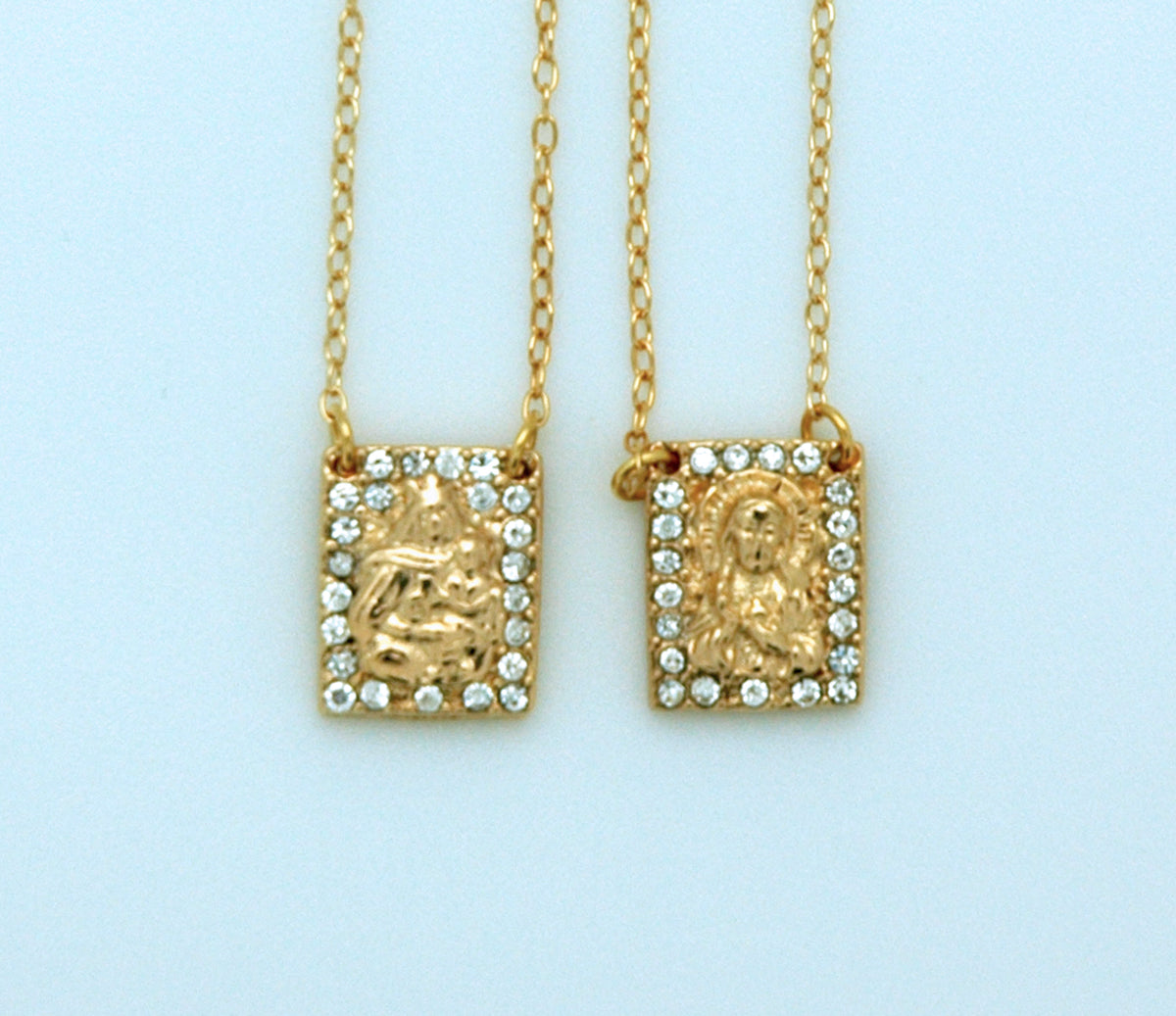Scapular-Gold Plated-Crystal