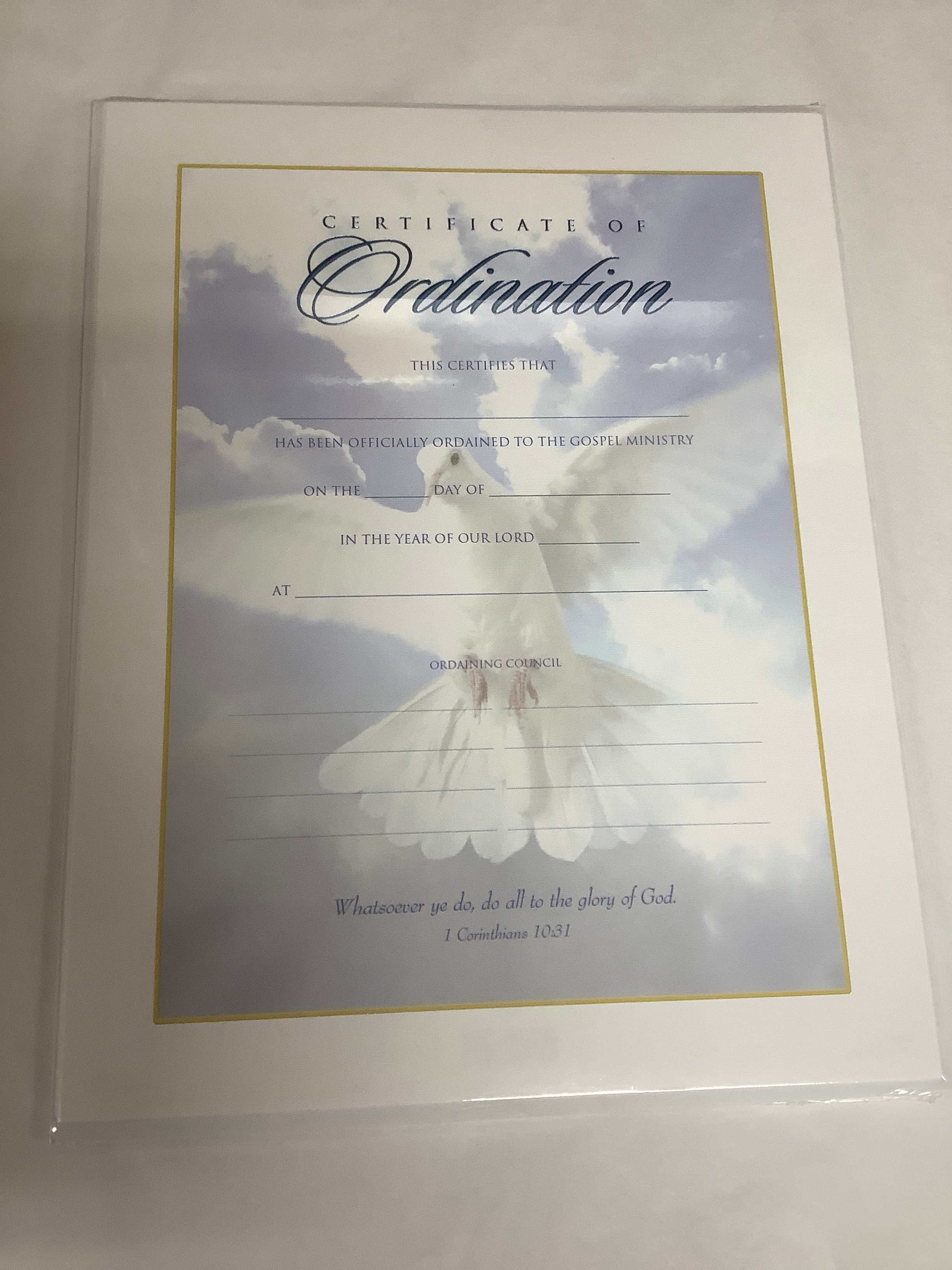 Certificate/Ordination/Blue/Pr