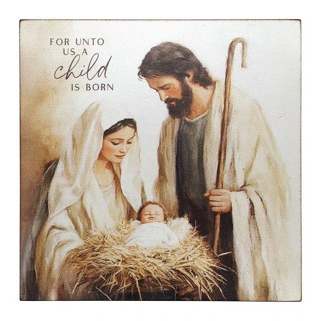 Block-Holy Family-For Unto Us