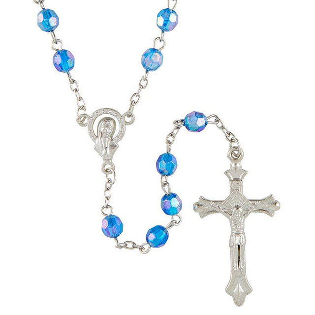 Rosary-Blue Crystal-6mm