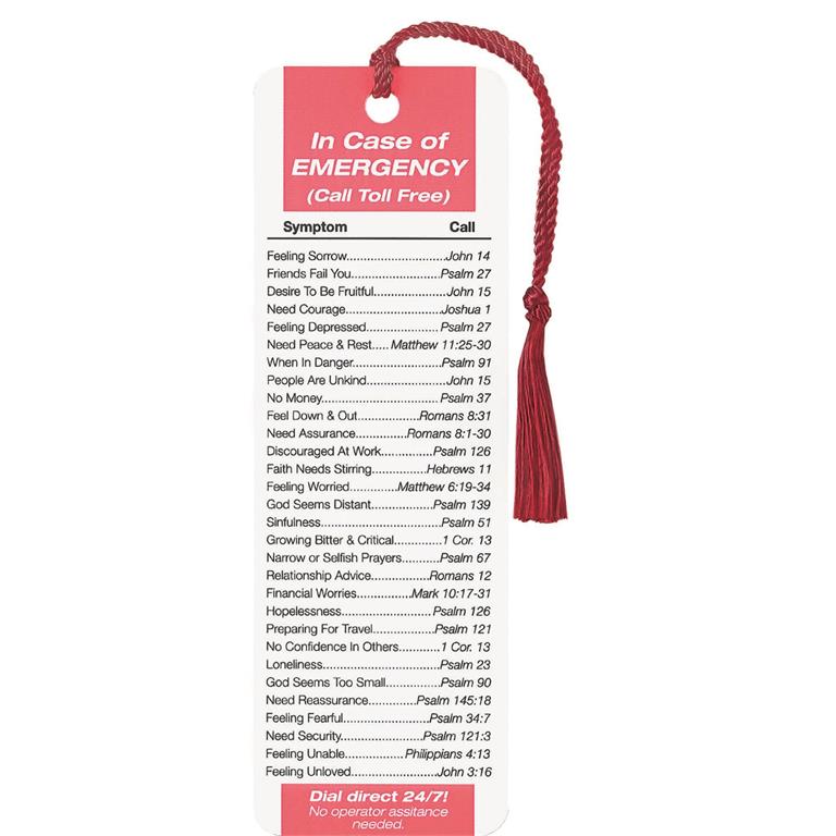 Bookmark/Tassel/In Case Of  Emergency