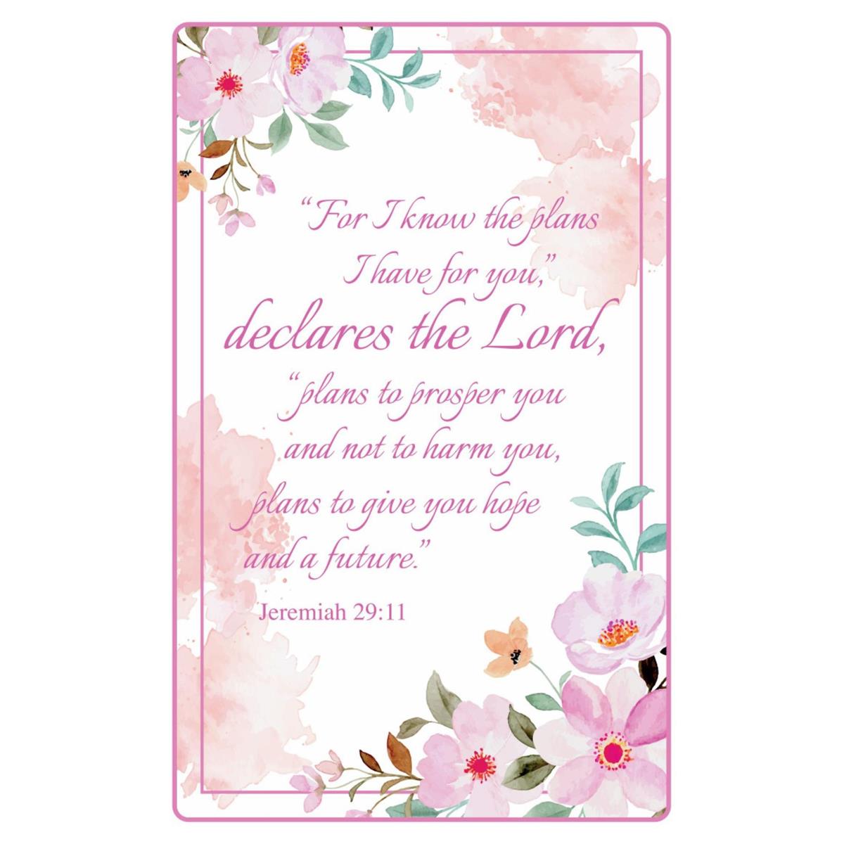 Pocket Card-Jer 29:11-Floral-For I Know The Plans