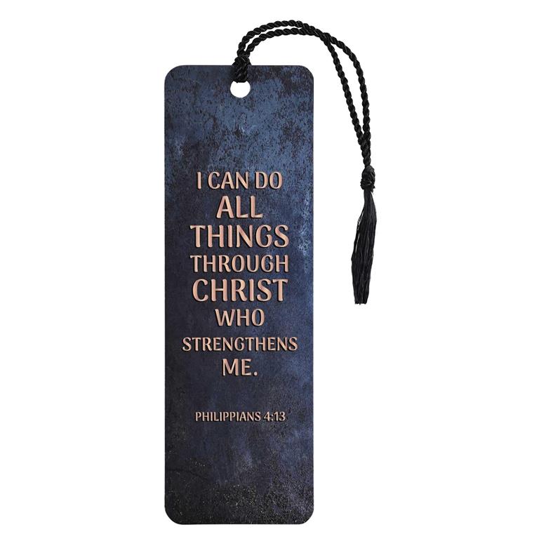 Bookmark-I Can Do All Things-Navy-Tassel