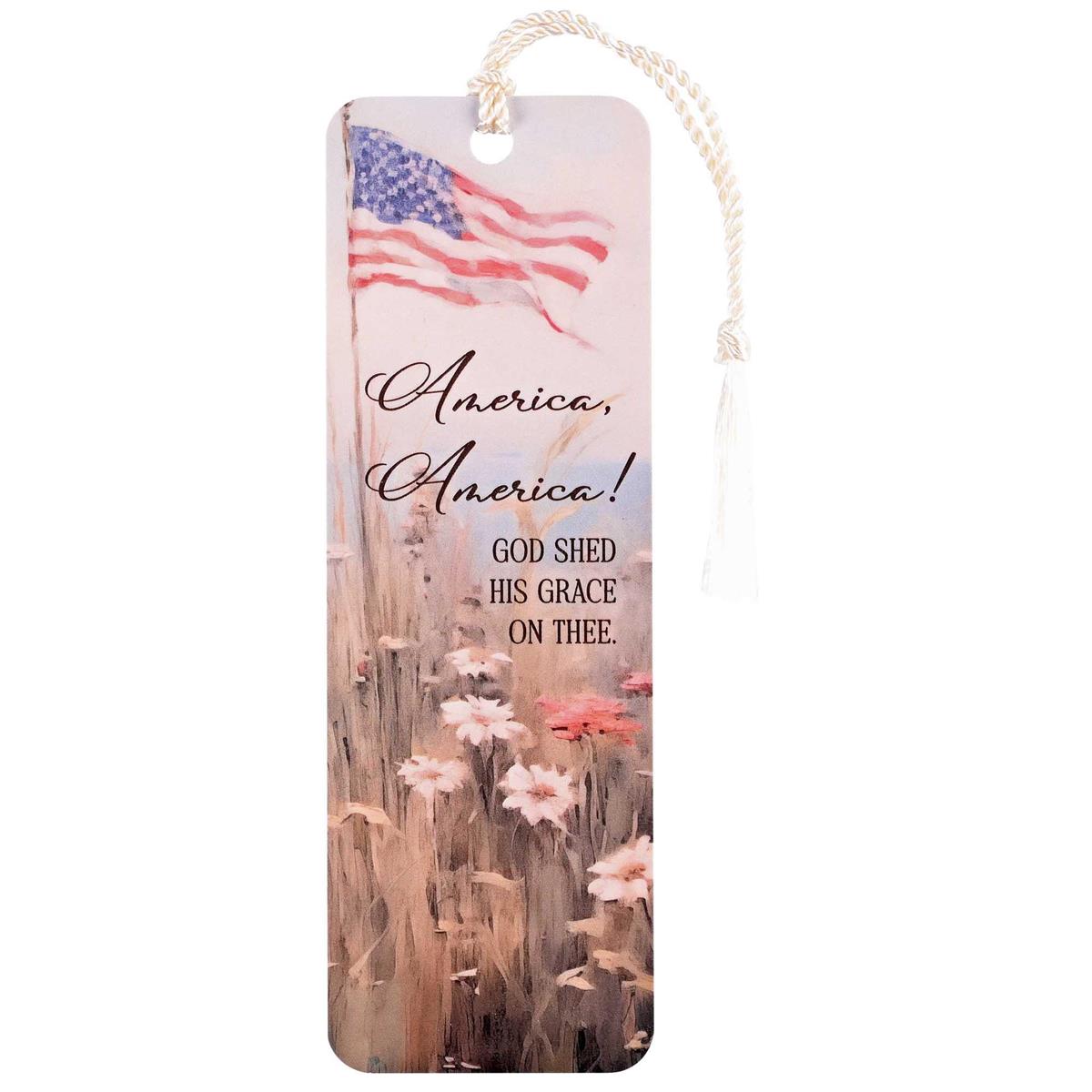 Bookmark-America-God Shed His Grace On Thee-Tassel