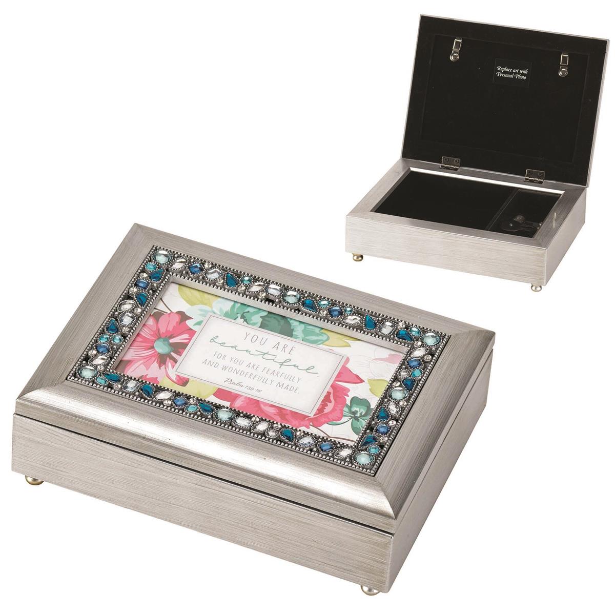 Music Box-You Are Beautiful-Silver-Flowers