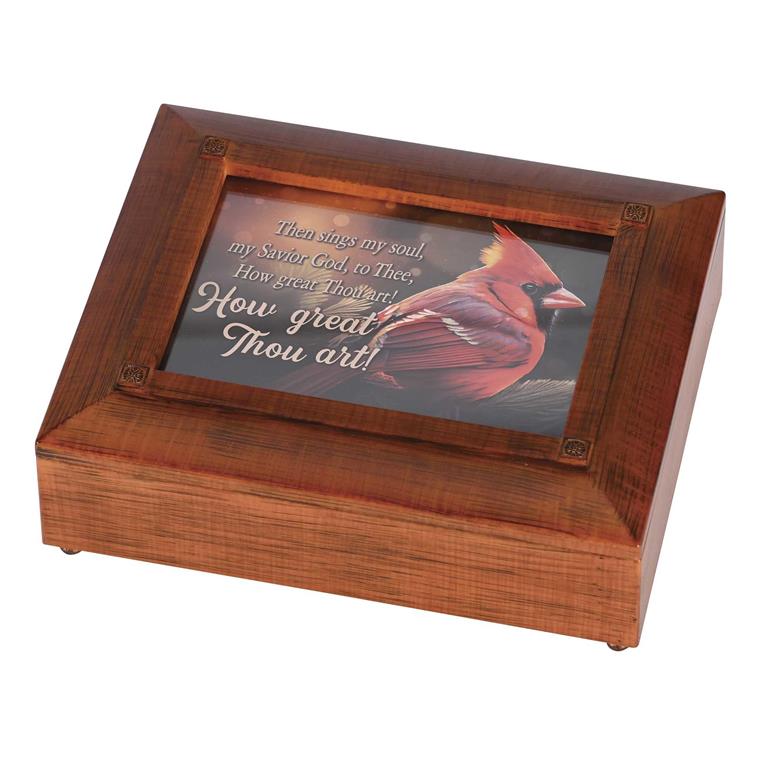 Keepsake Box-The Sings My Soul-Cardinal-Wood