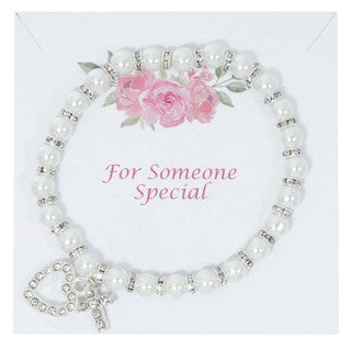 Bracelet/White Pearl/Stretch