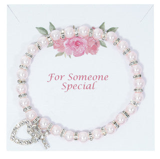 Bracelet/Pink/Pearl/Stretch