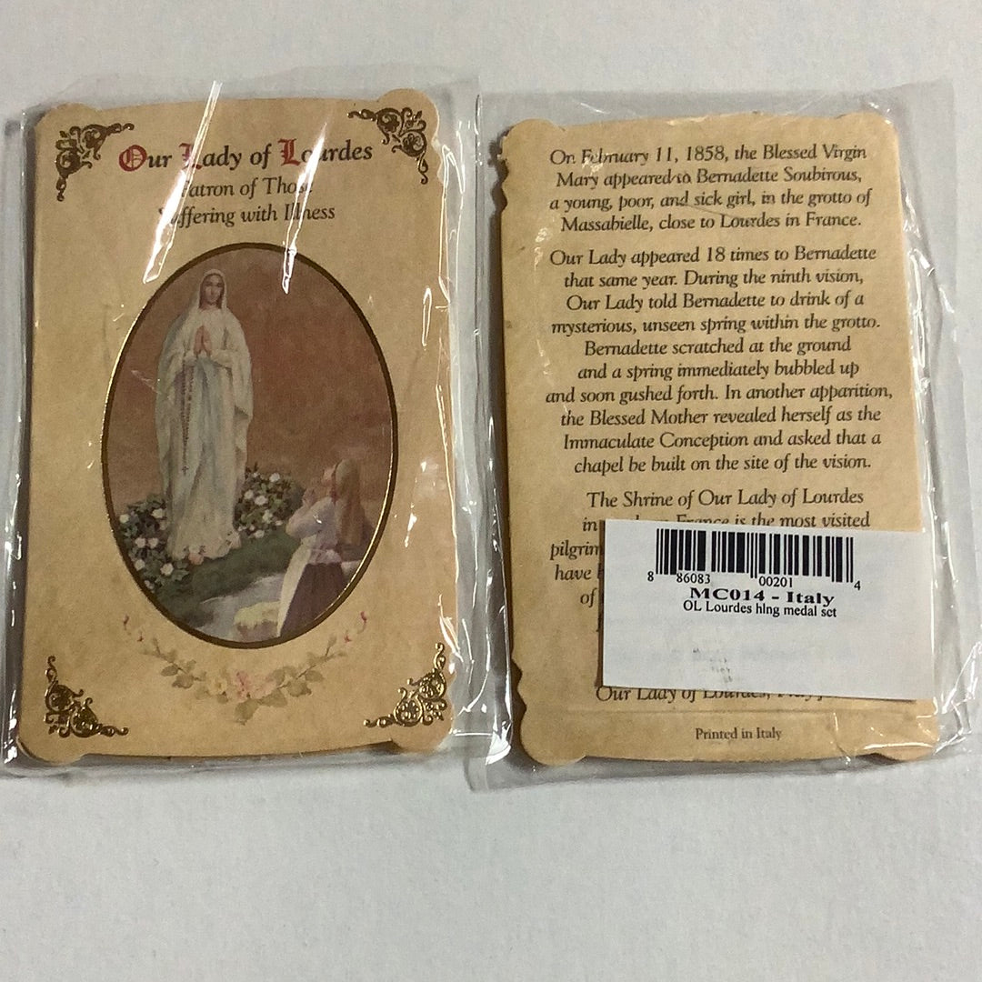 Medal-Healing Prayer Card-Our Lady of Lourdes-MC014