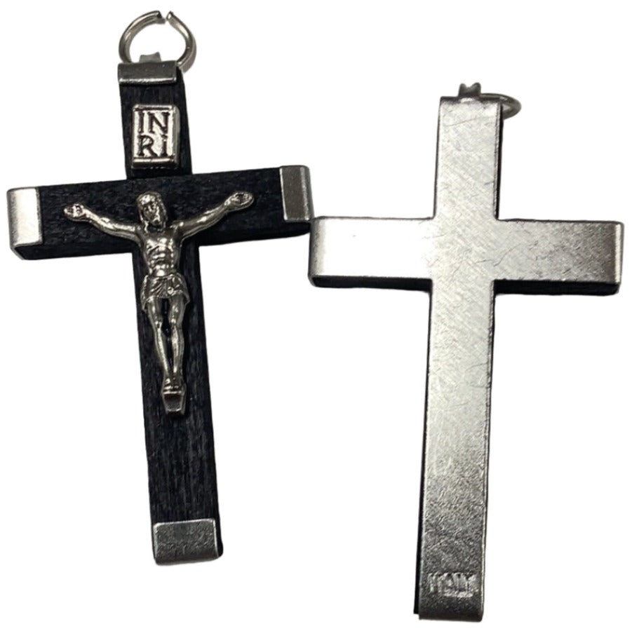 Crucifix/Wood/Blk/1¾"
