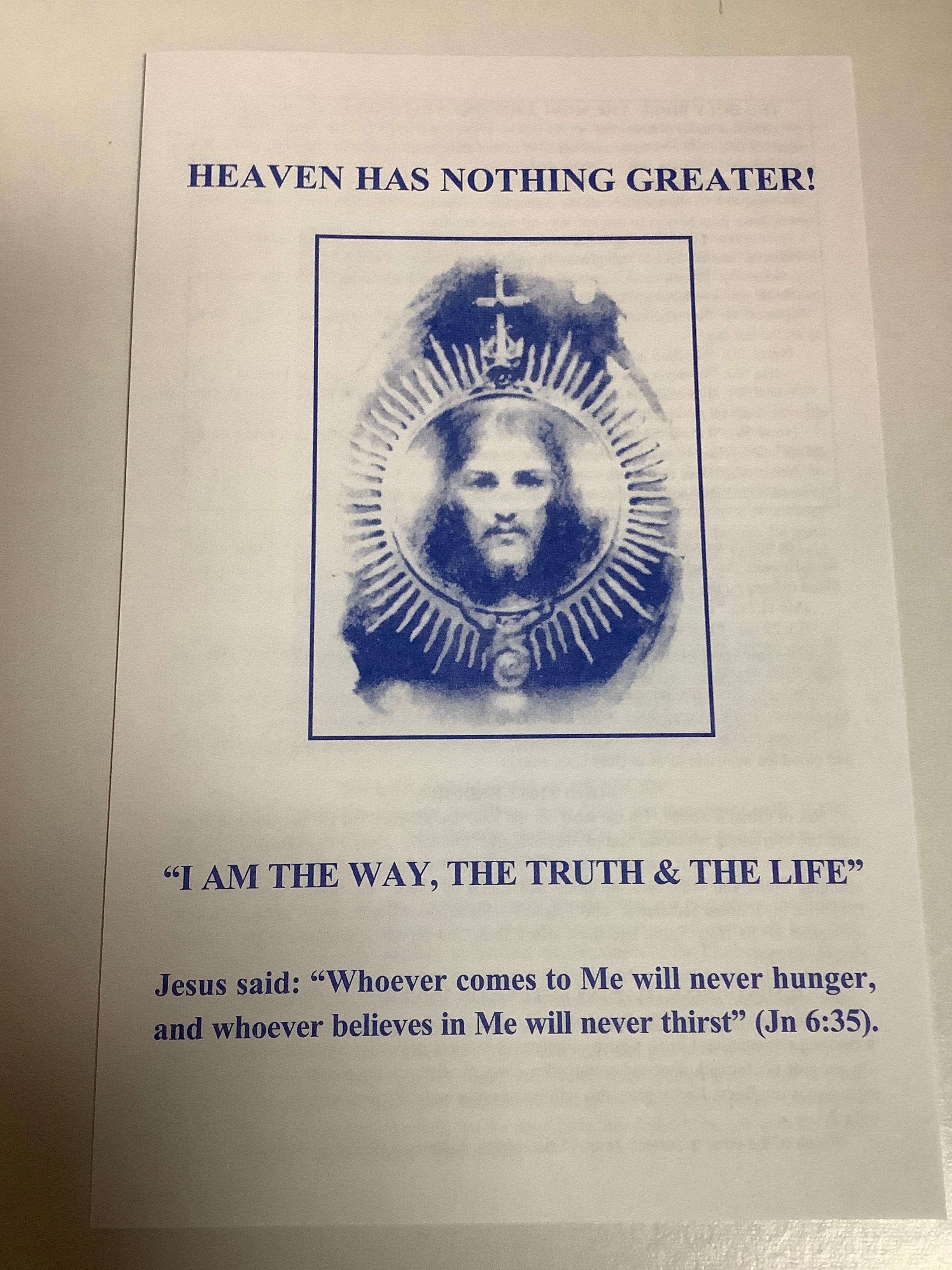 Pamphlet-Heaven Has Nothing Greater A-12 Pamphlet