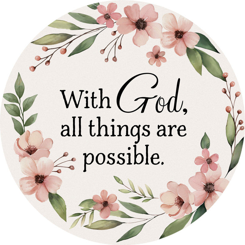Car Coaster-Mat 19:26-With God All Things Possible