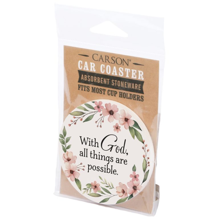 Car Coaster-Packaged-Mat 19:26-With God All Things Possible