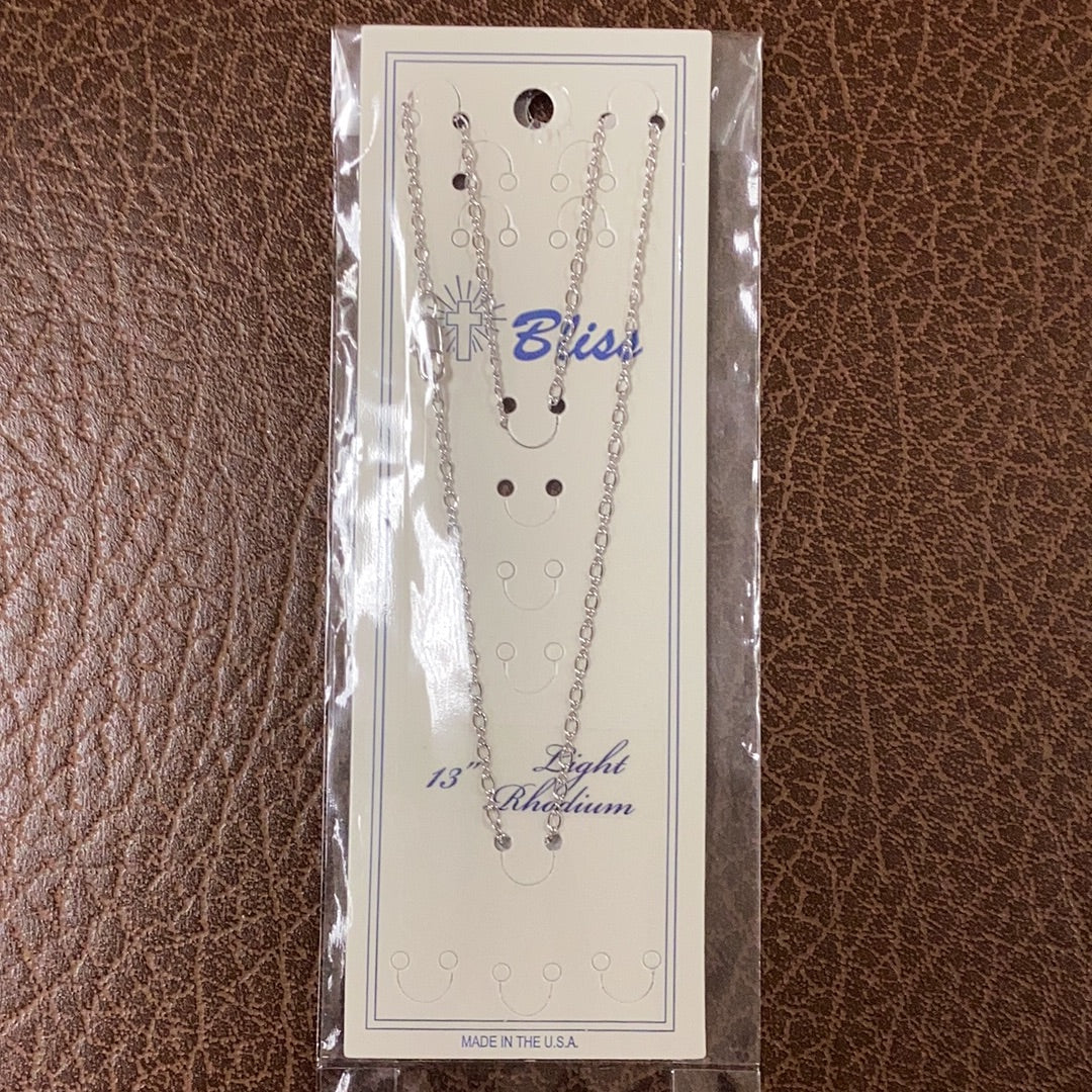 Chain/13"/LRH/Figaro/2.05mm-Light Rhodiu : 13"