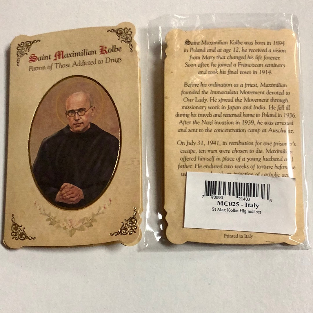 Medal-Healing Prayer Card-St Maximilian Kolbe-MC025