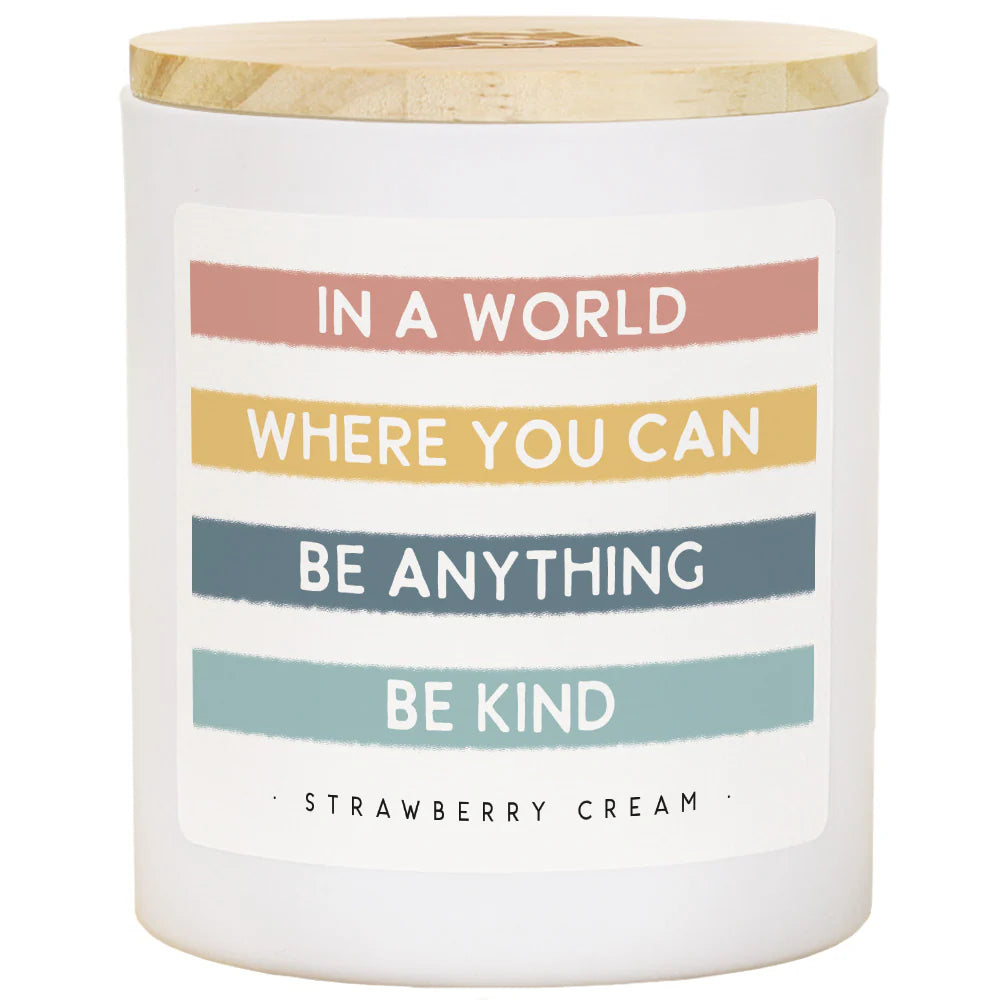 Candle-Strawberry Cream-Stripes-Be Kind
