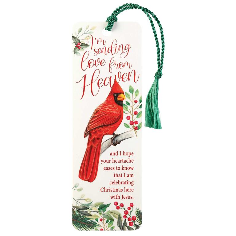 Bookmark-Christmas-I'm Sending Love From Heaven-Cardinal-Tassel