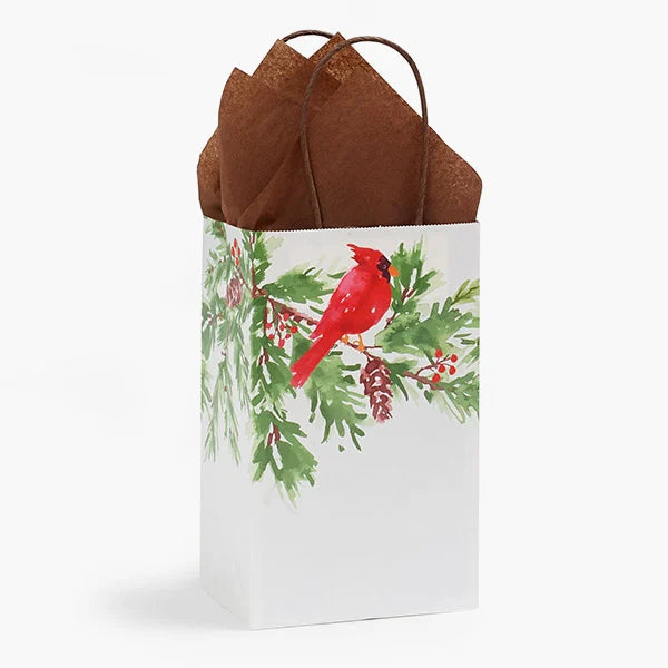 Gift Bag-Christmas-Cardinal-Paper