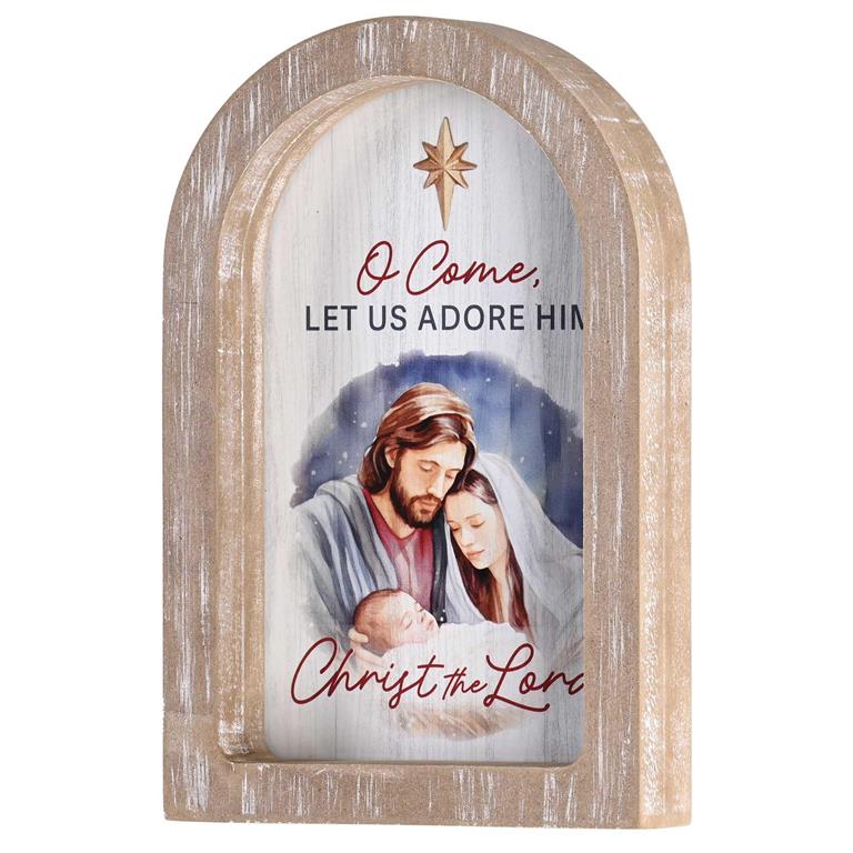 Framed Arch-Holy Family-O Come Let Us Adore Him-CHFRMAWHT-711-1