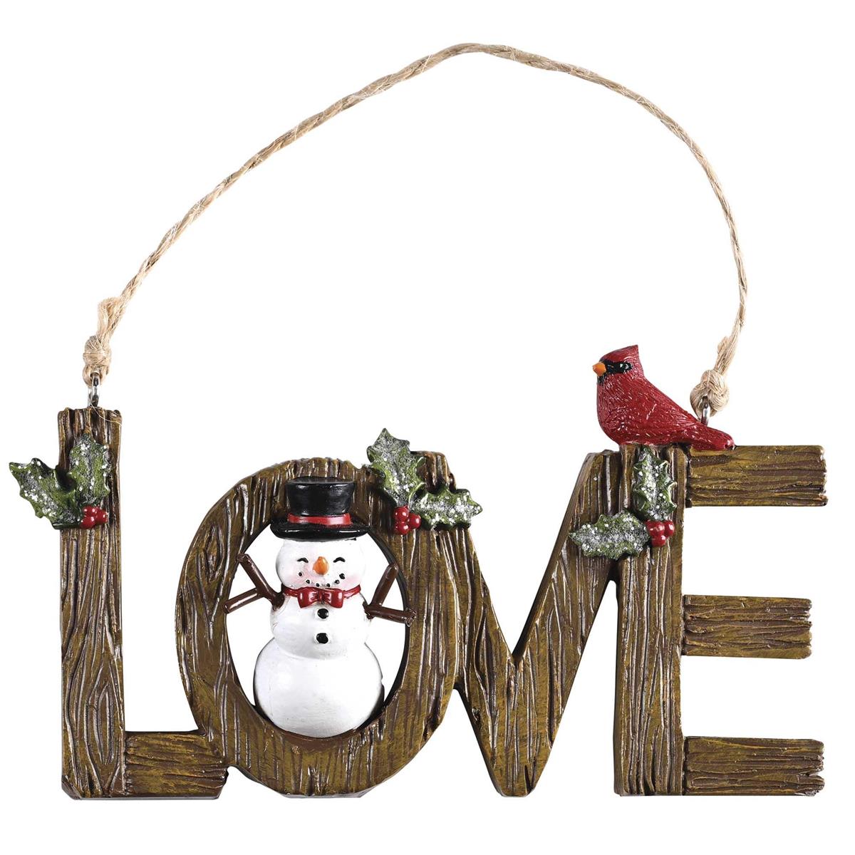 Ornament-Love-Snowman & Cardinal