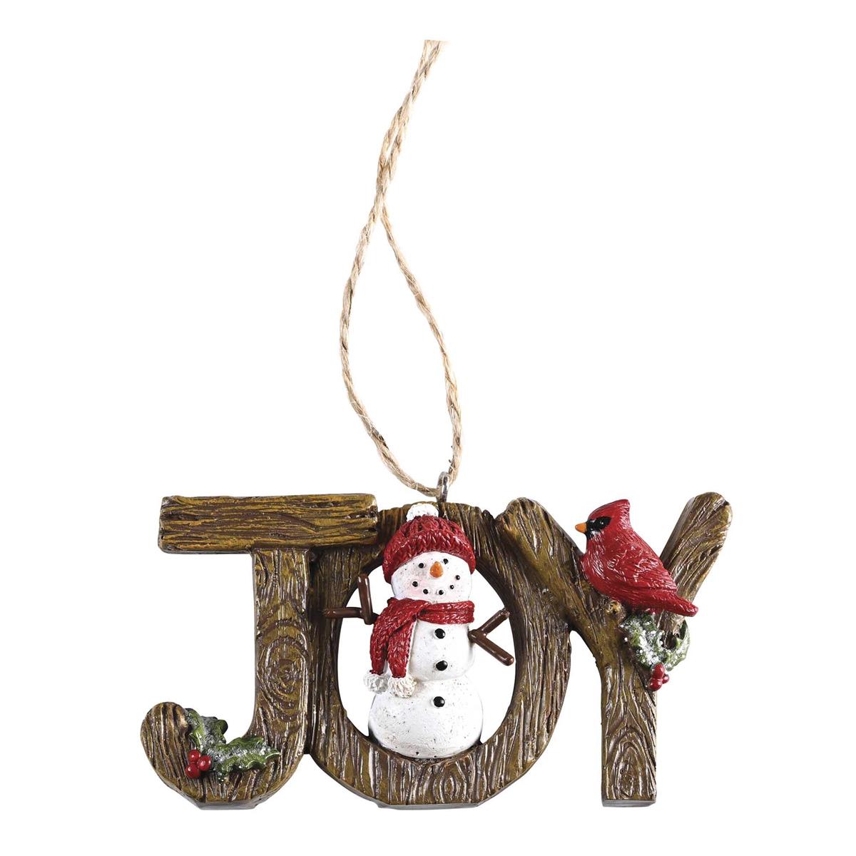 Ornament-Joy-Snowman & Cardinal