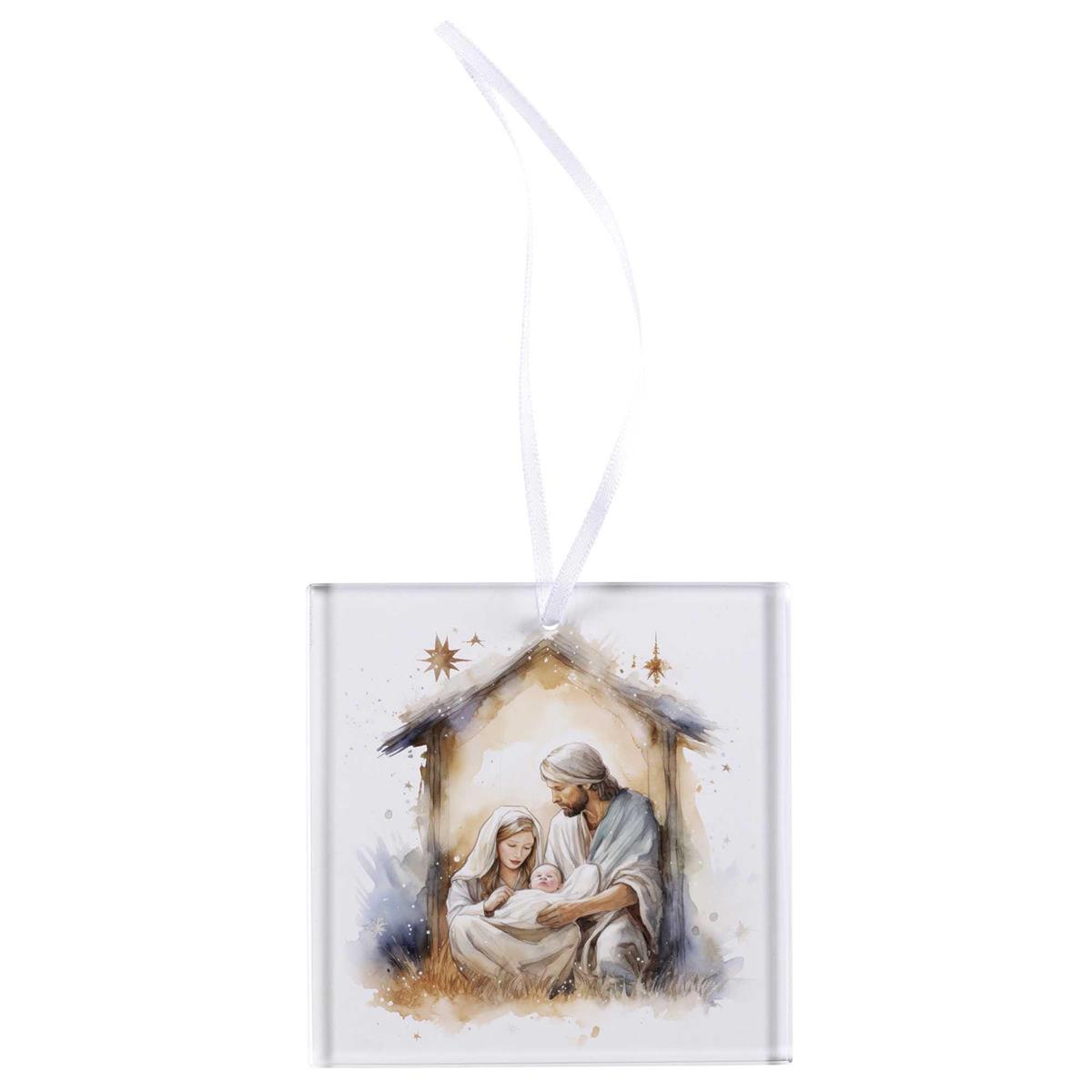 Ornament-Glass-Nativity-Starry Night-Holy Family