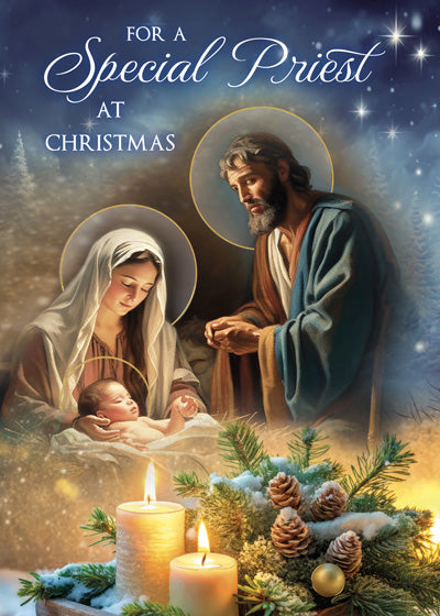 Card-Luk 2:7-Priest Christmas-86207