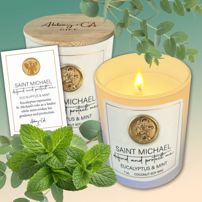 Candle-Scentspirations-Religious-St.Michael-Eucalyptus & Mint