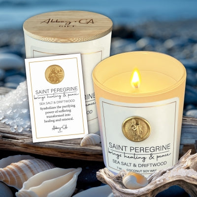 Candle-Scentspirations-Religious-St. Peregrine-Sea Salt