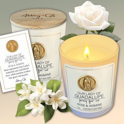Candle-Scentspiratons-Religious-OLO Guadalupe-Rose & Jasmine