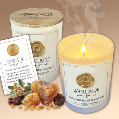 Candle-Scentspirations-Religious-St. Jude-Frankincense & Myrrh