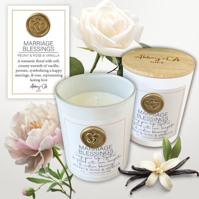 Candle-Religious-Marriage Blessings-Peony Rose Vanilla-7oz