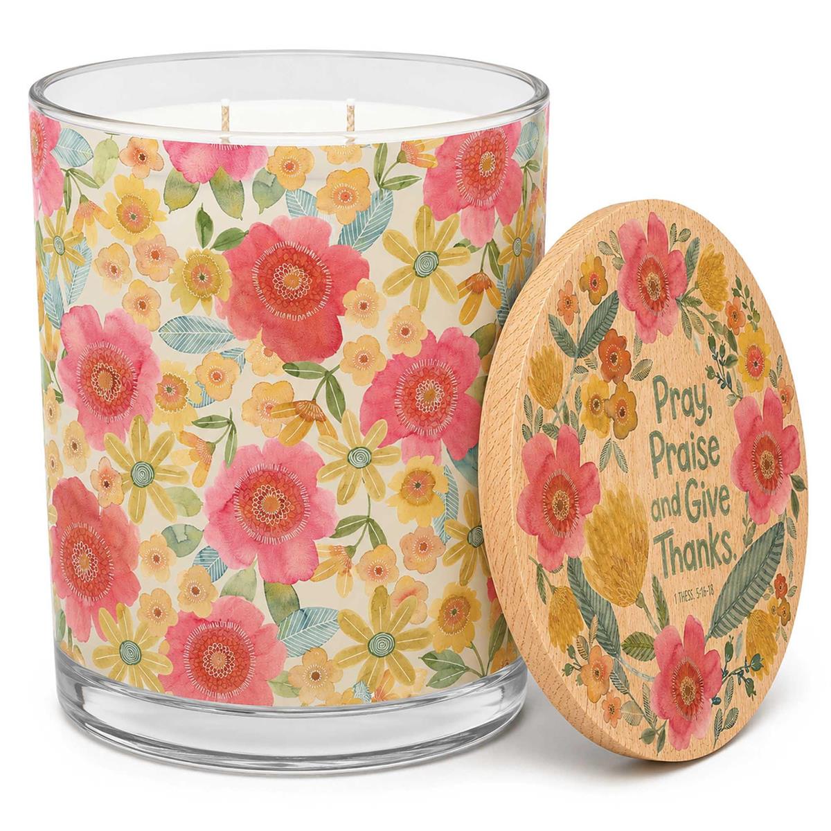 Candle-Pray Praise And Give Thanks-13oz