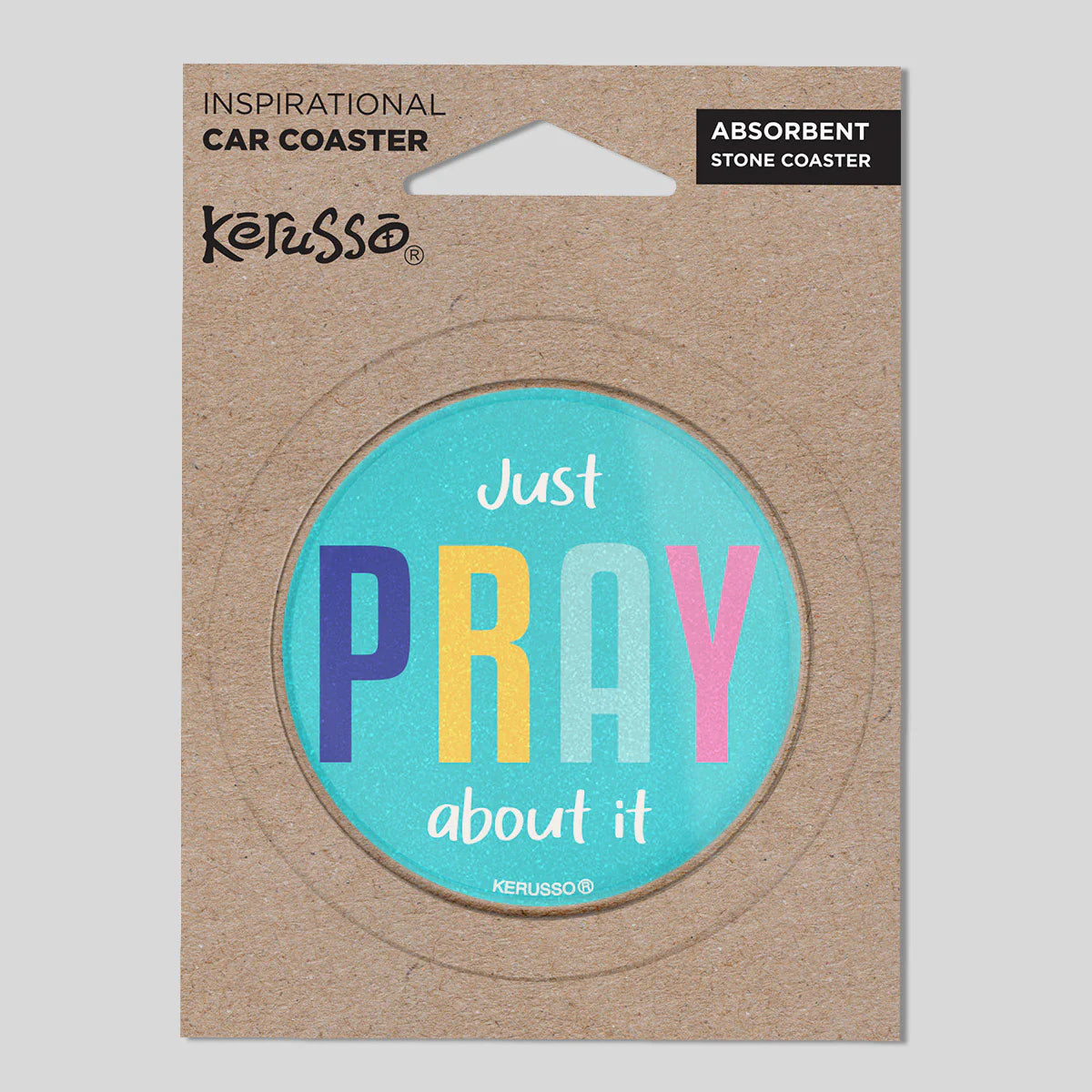 Car Coaster-Light Blue-Just Pray About It