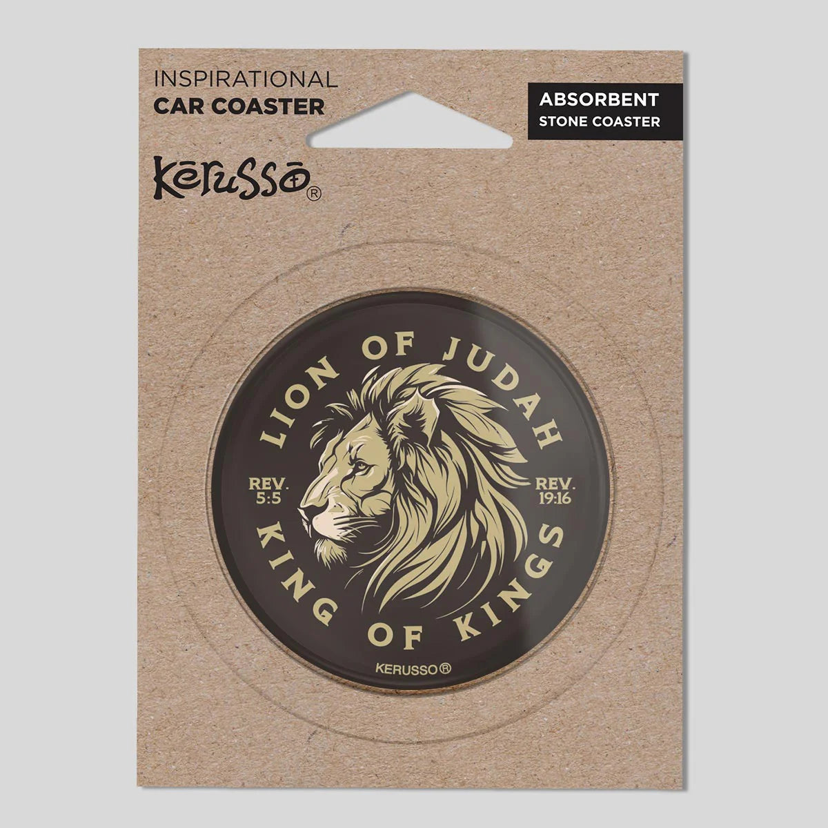 Car Coaster-Rev 5:5-Rev 19:16-Lion Of Judah
