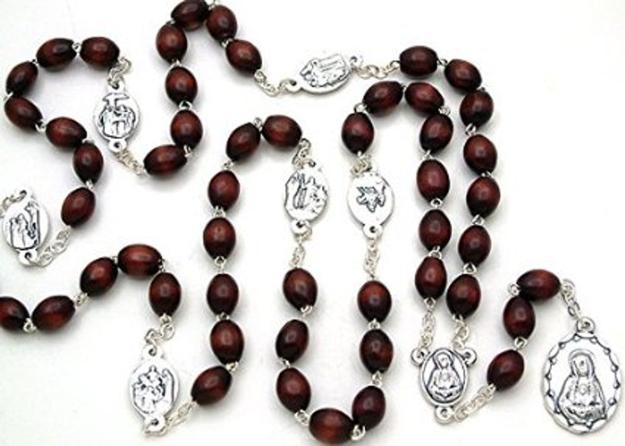 Rosary-OL of Sorrows Chaplet-Wood-Mahogany