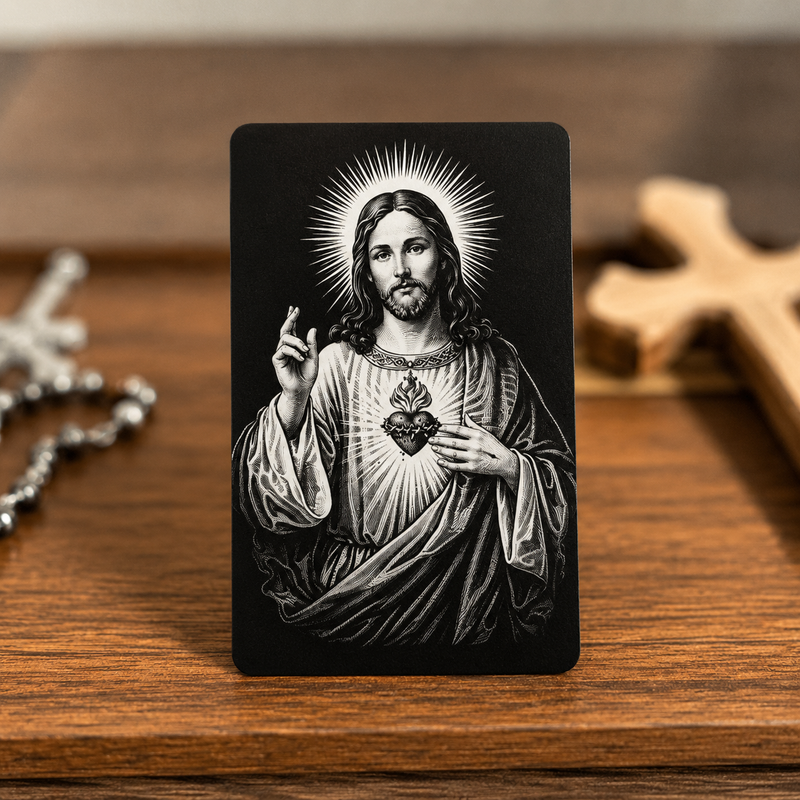 Prayer Card-Metal-Consecration to the Sacred Heart of Jesus