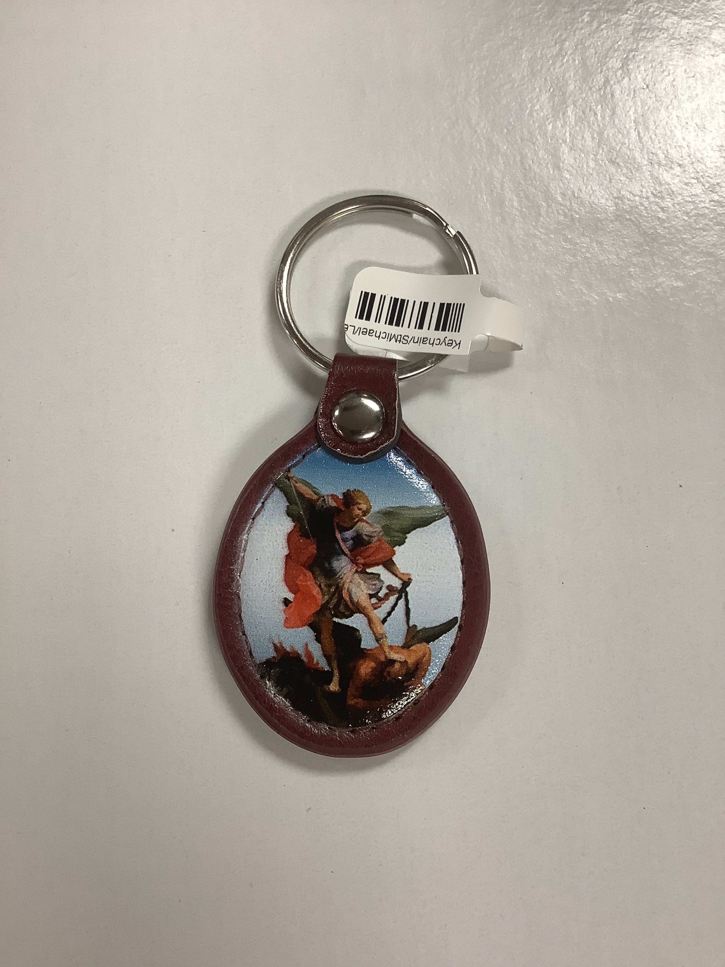 Keychain/StMichael/Leather