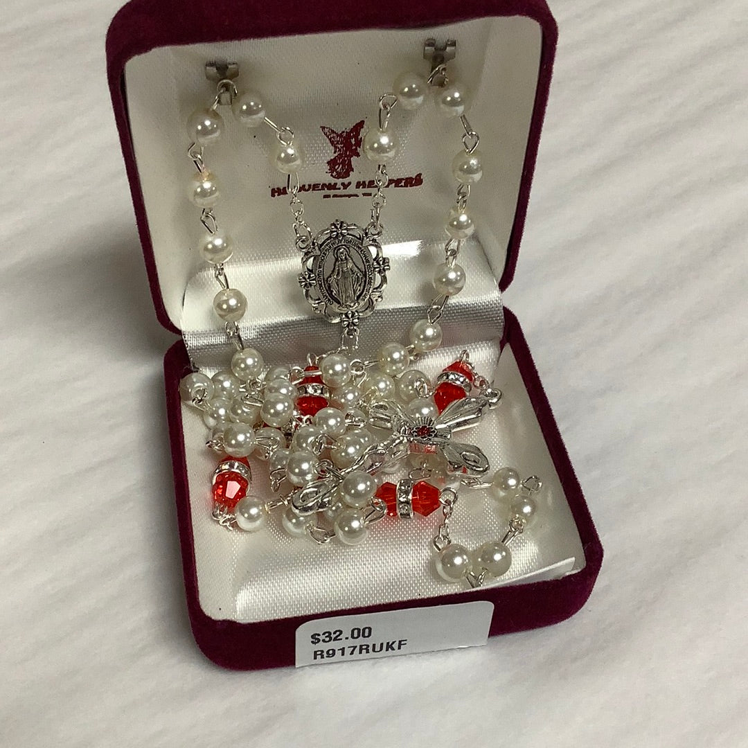Rosary/Ruby/July/Pearl/6mm