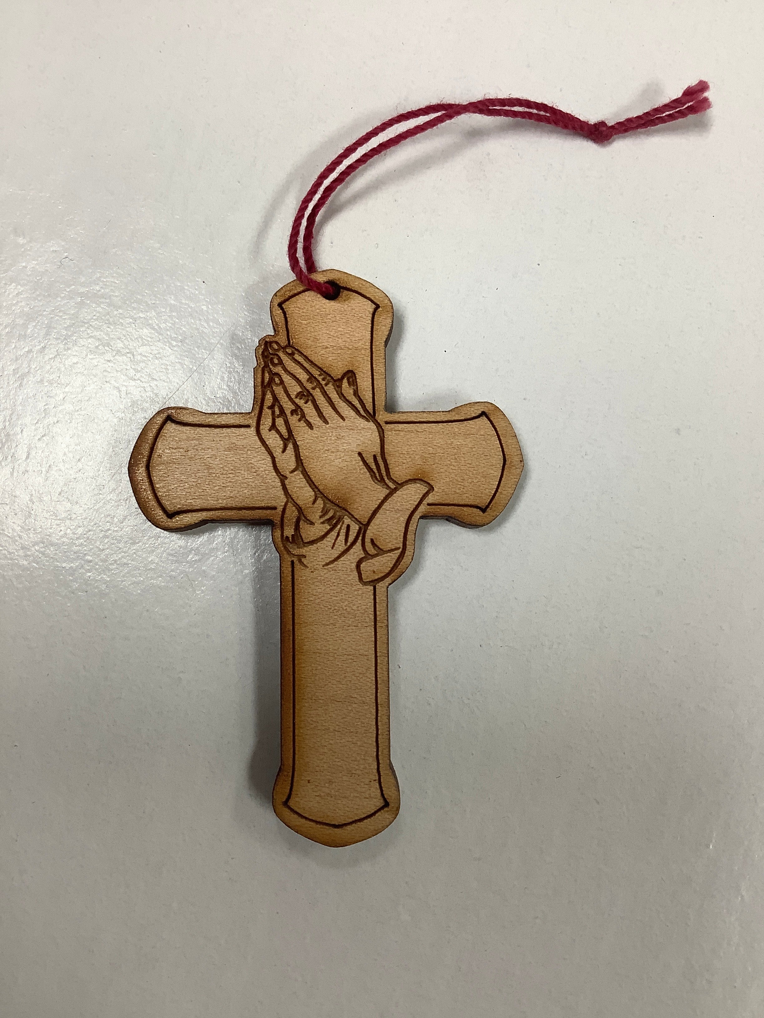 Ornament-Cross-Wooden-Praying Hands