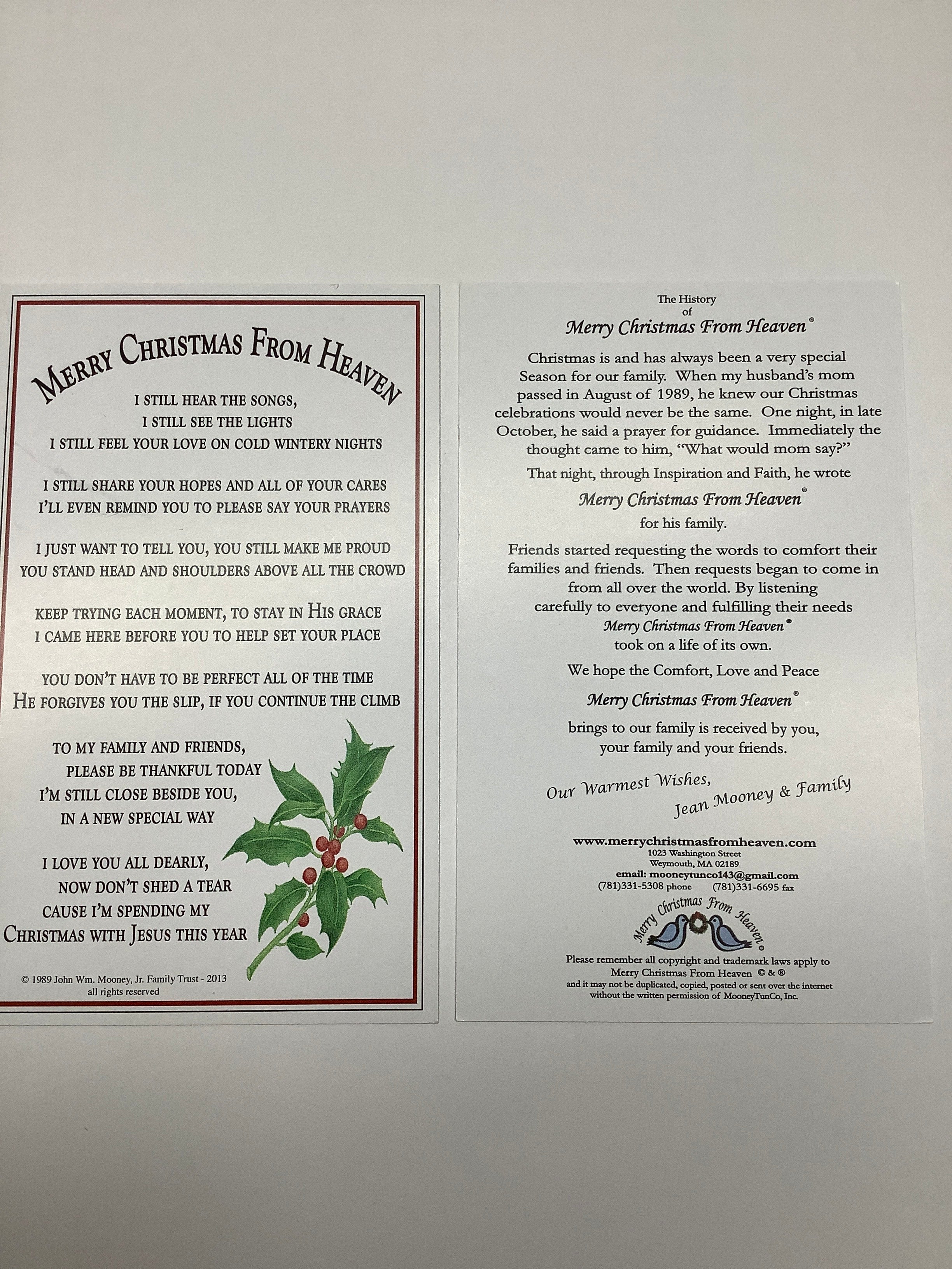 Bookmark/Merry Christmas/Heaven