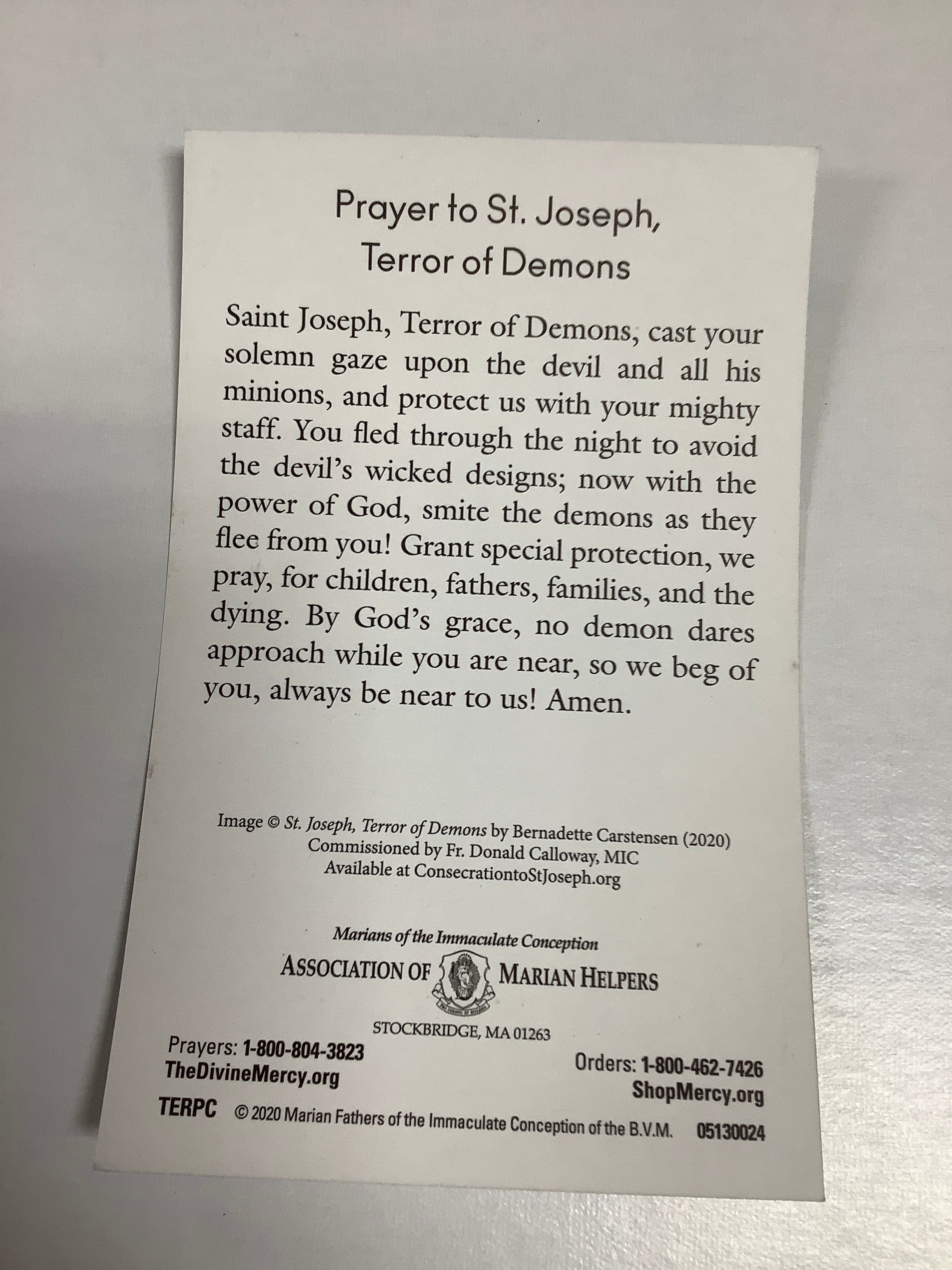 Prayer Card/St Joseph/TERPC