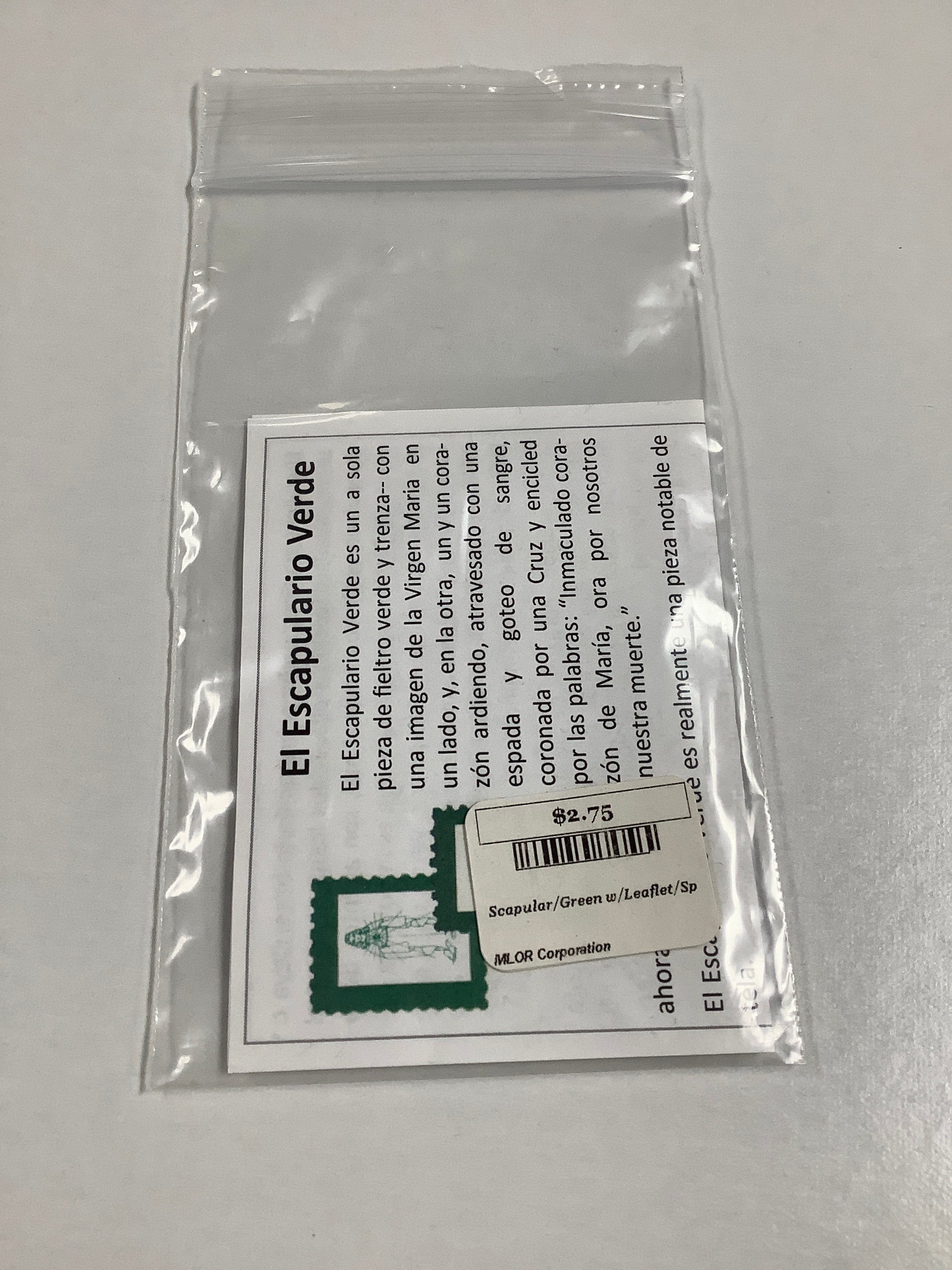 Scapular/Green w/Leaflet/Sp