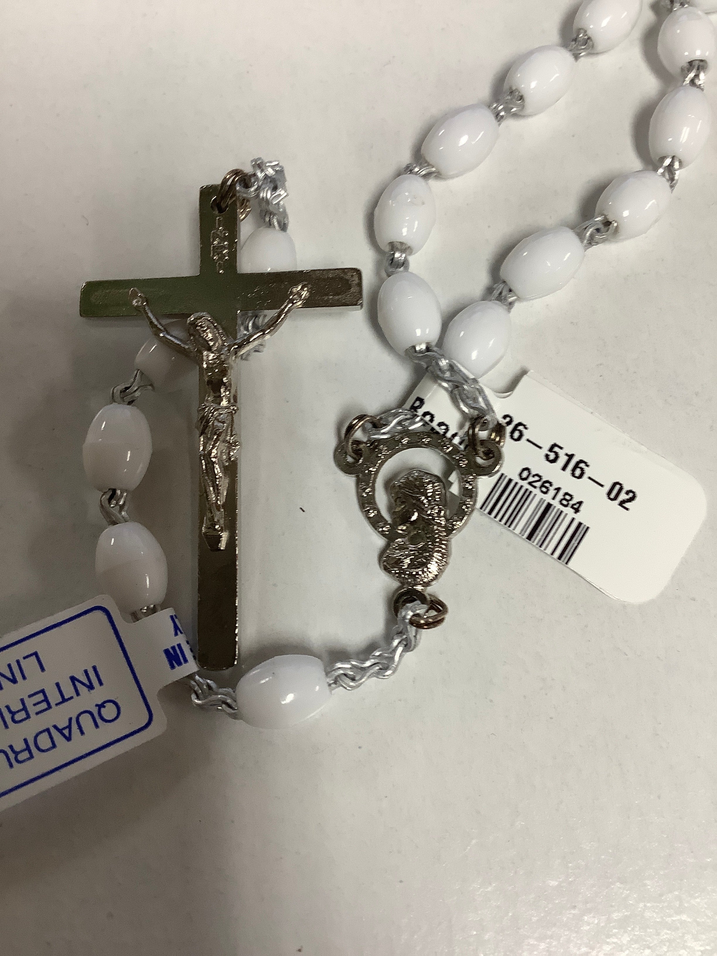 Rosary/White Plastic Beads