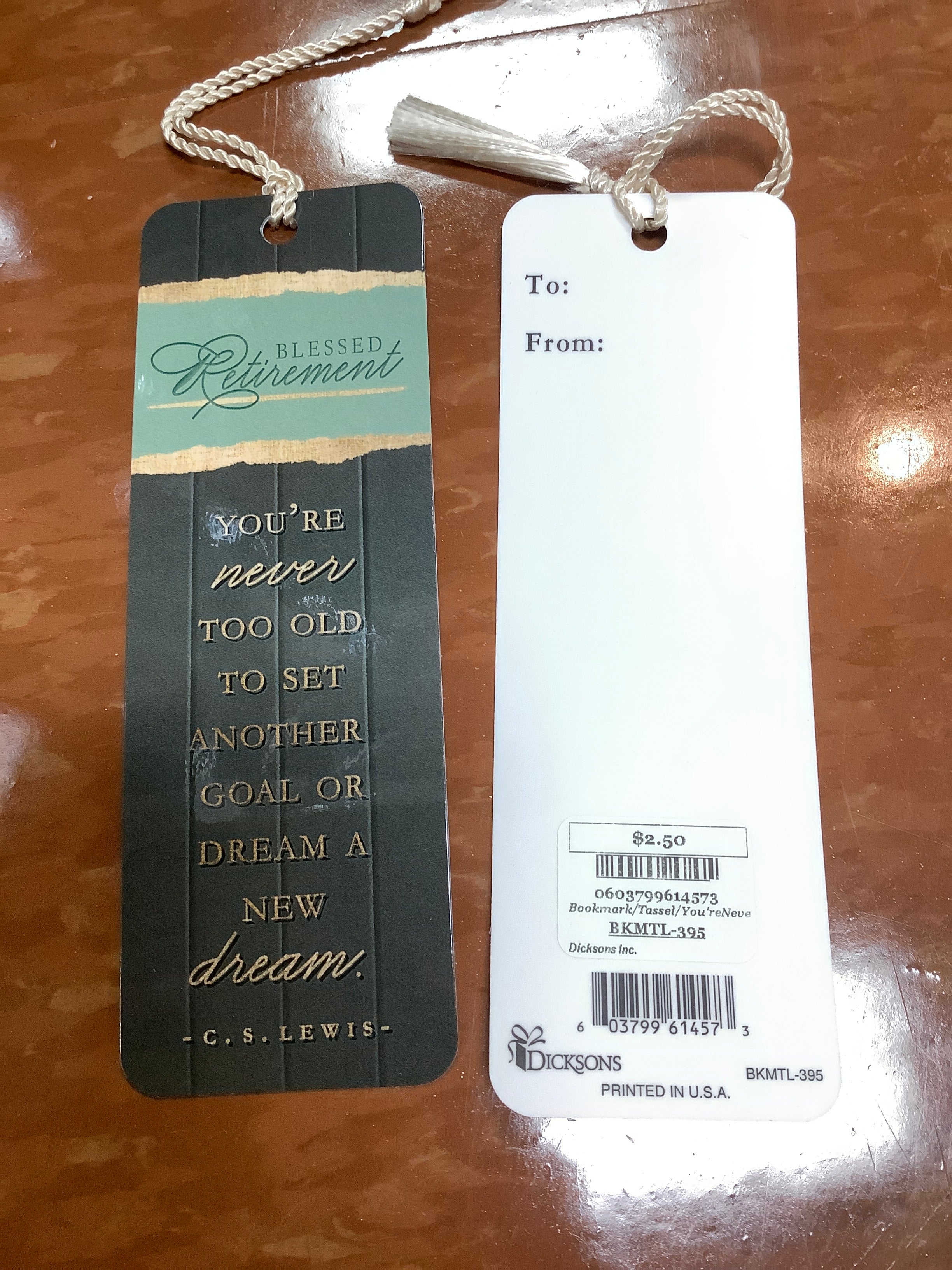 Bookmark/Tassel/You'reNeverTooO